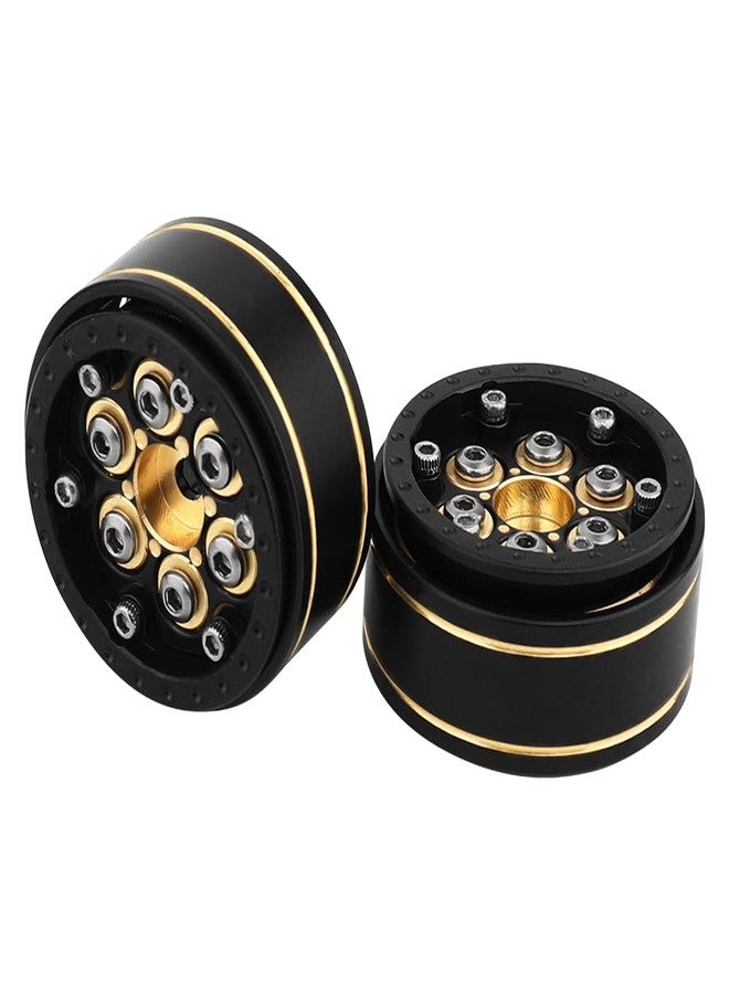 Pothyes 1.0 Plus Brass Beadlock Wheel Rims 4PCS Wheels for All 1/24 Scale FCX24 Axial SCX24 Deadbolt C10 Gladiator 1/18 TRX4M RC Crawler Car Upgrades Parts (6 Round Shape) - Image 5